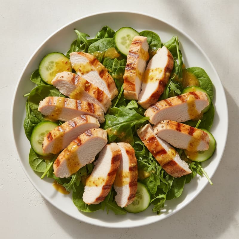 Grilled Turkey Breast Salad with Cucumber and Lemon Vinaigrette