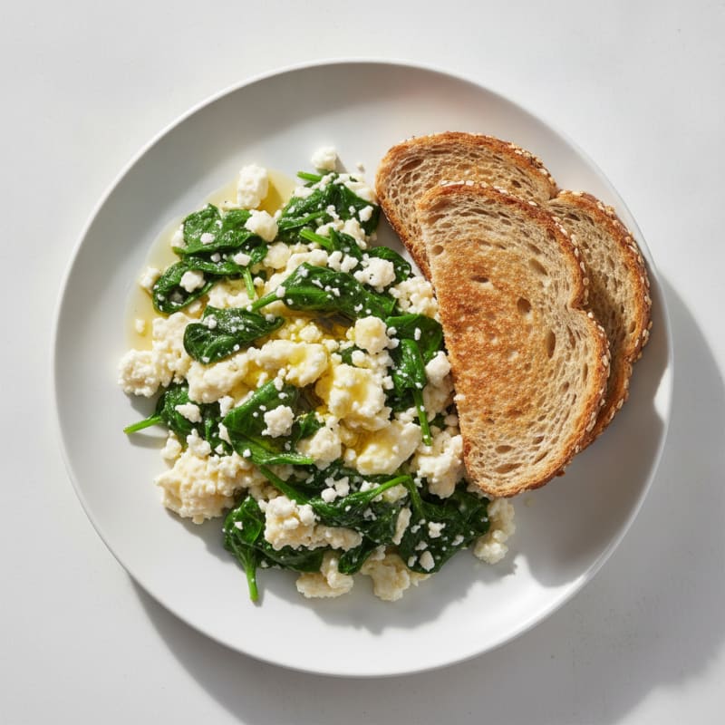 Egg White and Spinach Scramble with Low-Fat Feta