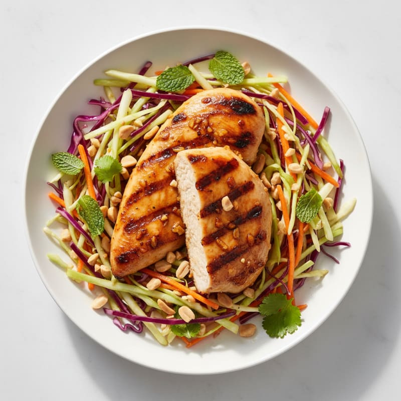 Grilled Lemongrass Chicken with Crunchy Cabbage Slaw