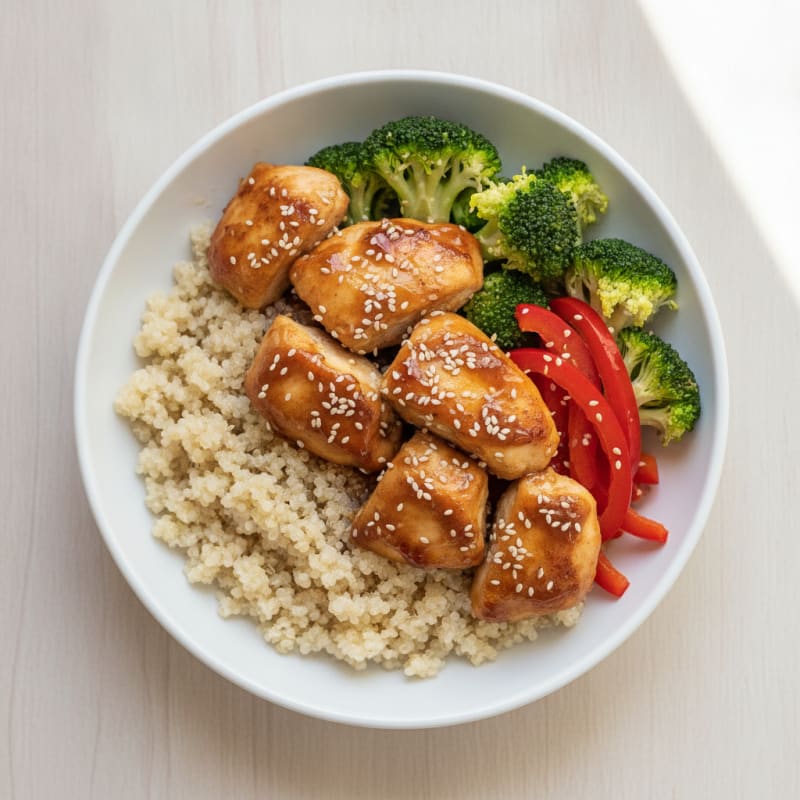 Honey-Garlic Chicken and Quinoa Bowl