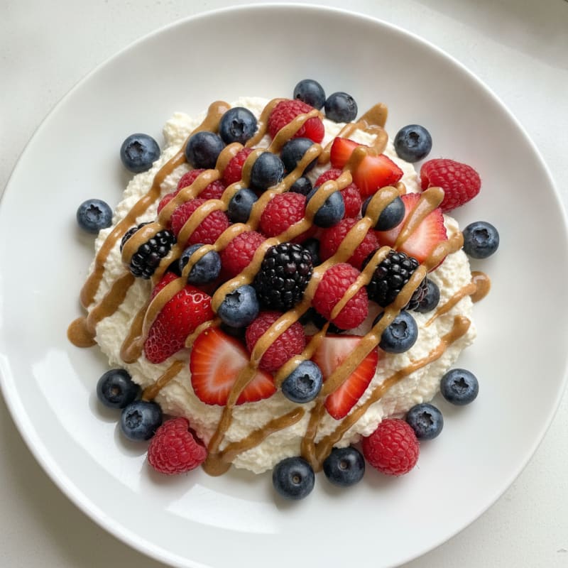 Silky Greek Yogurt Protein Mousse with Mixed Berries
