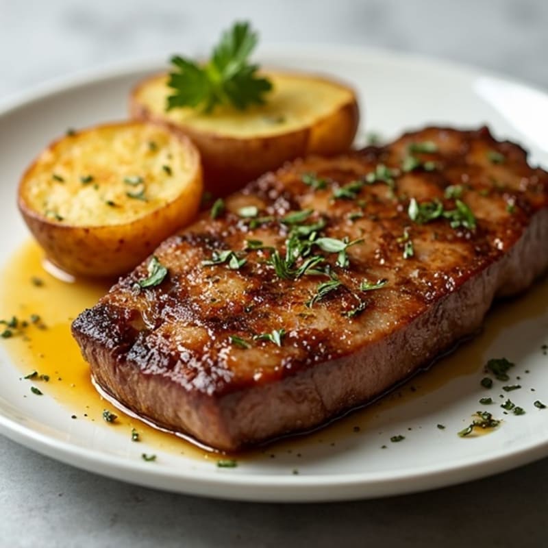Garlic Herb Roasted Steak with Crispy Potatoes