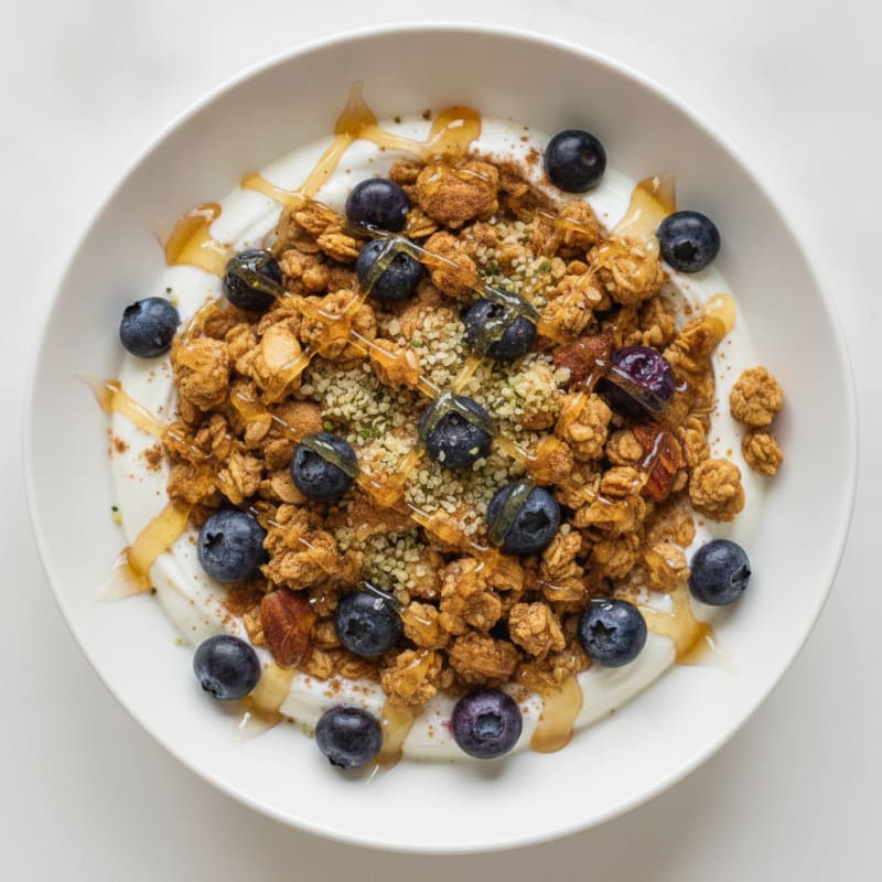 Blueberry Granola Yogurt Bowl with Honey