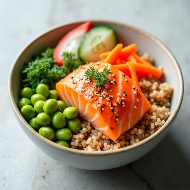 Fresh Salmon Sushi Bowl with Crisp Vegetables