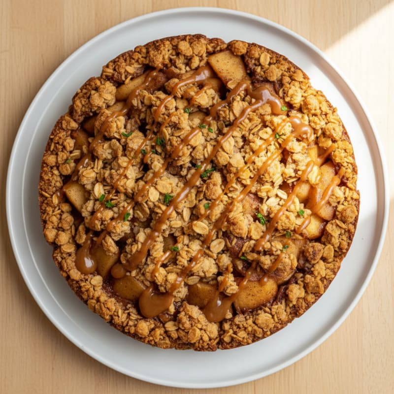 Golden Caramelized Apple Crumble Cake