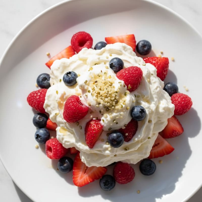Greek Yogurt Protein Mousse with Berries