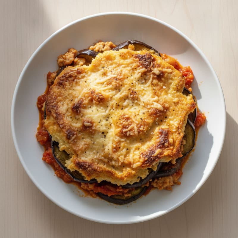 Baked Lamb Moussaka with Eggplant