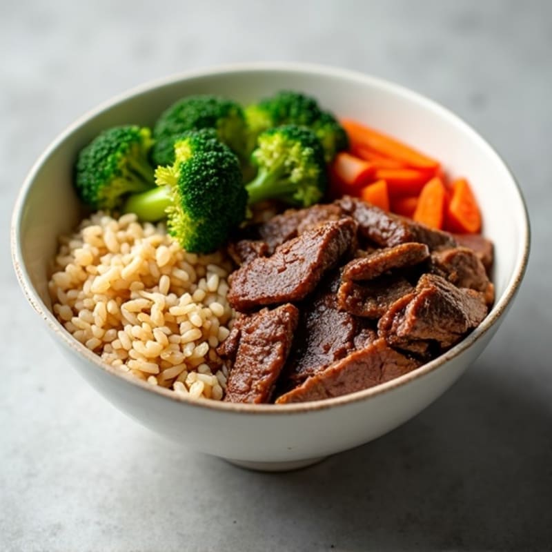 Lean Beef and Crispy Broccoli Rice Bowl