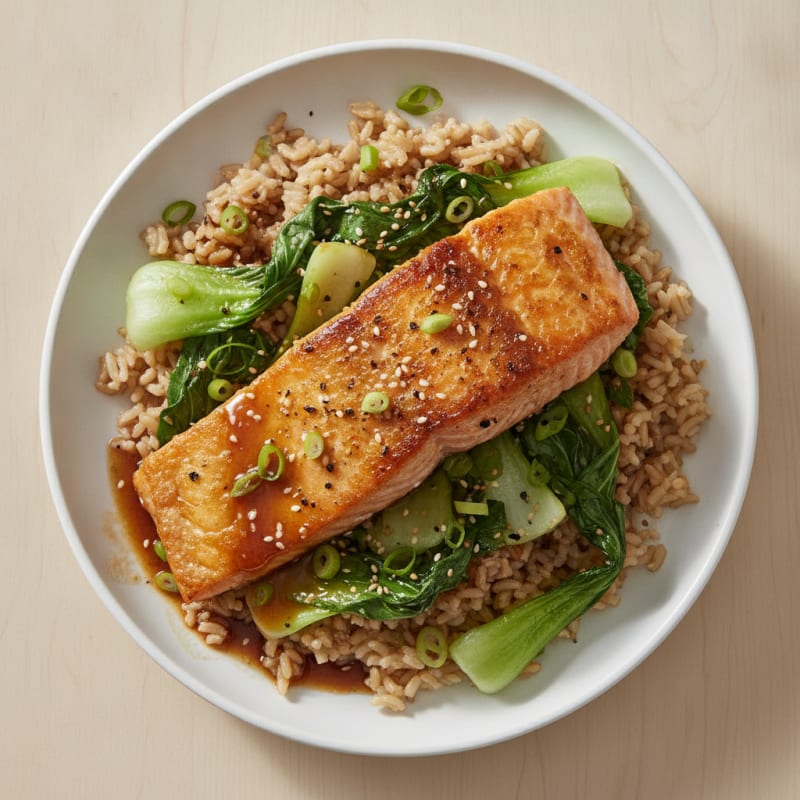 Pan-Seared Salmon with Sesame-Ginger Glaze