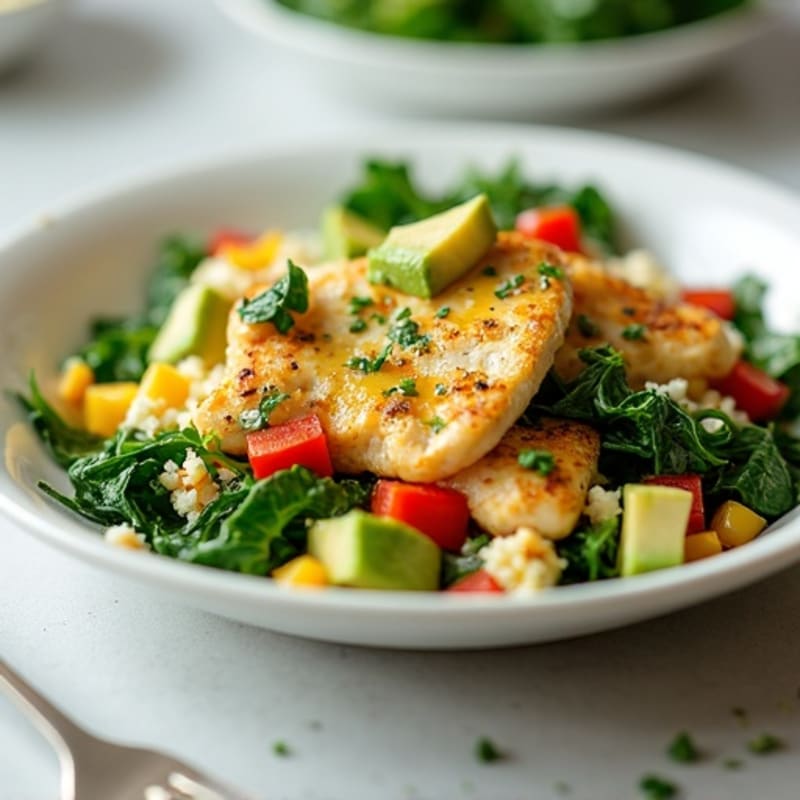 Egg White and Grilled Chicken Scramble with Spinach