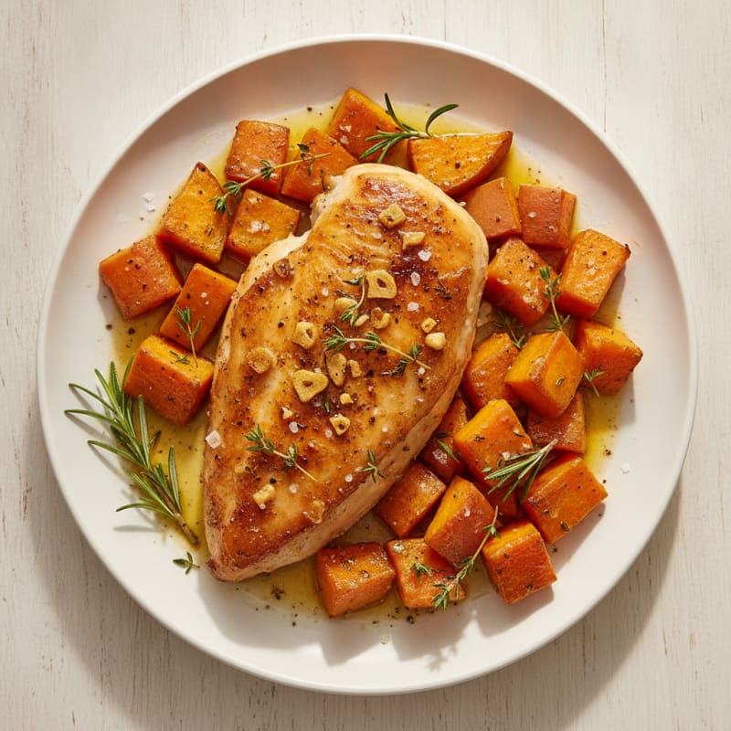 Garlic Herb Roasted Chicken with Root Vegetables