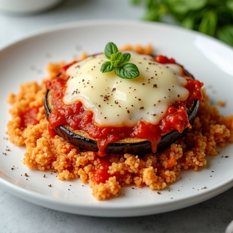 Crispy Baked Eggplant Parmesan with Turkey
