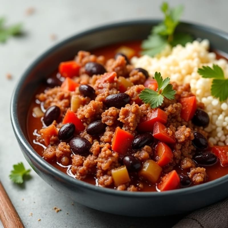 Hearty Black Bean and Ground Beef Chili