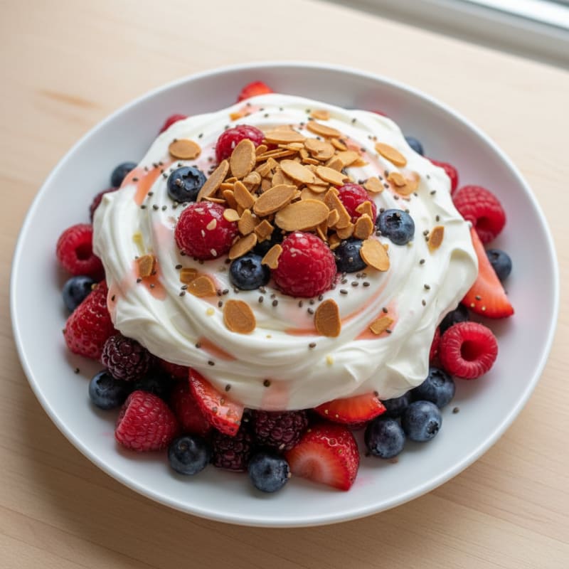Greek Yogurt Protein Parfait with Mixed Berries