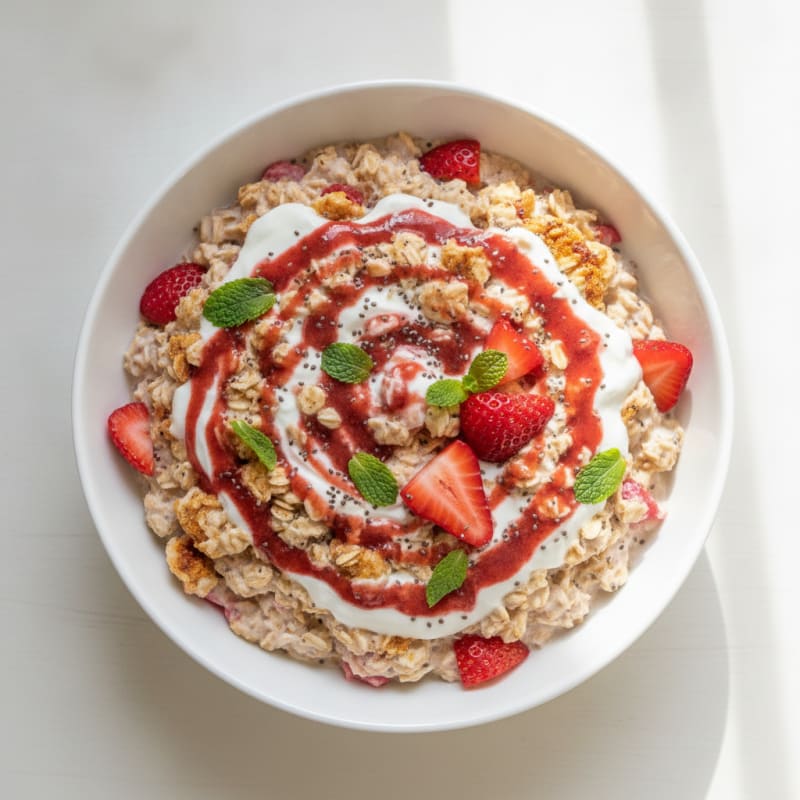 Strawberry Shortcake Overnight Oats