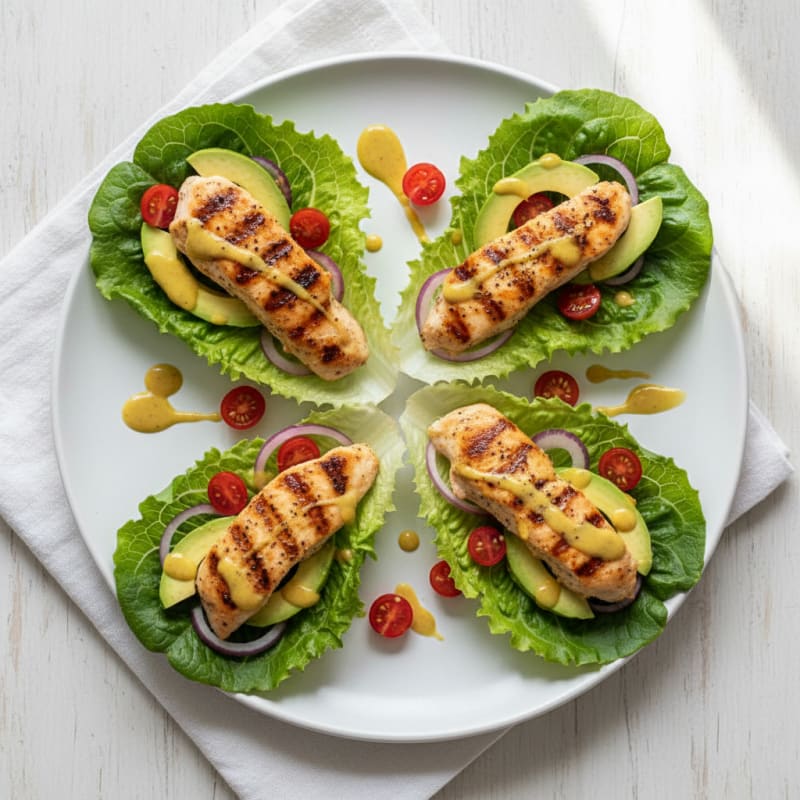 Grilled Chicken Lettuce Wraps with Avocado