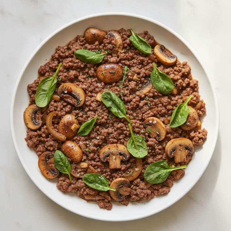 Savory Ground Beef and Mushroom Skillet