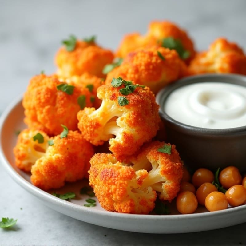 Crispy Buffalo Roasted Cauliflower Bites