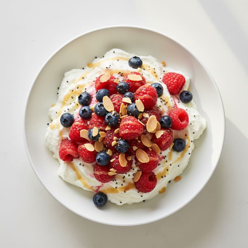 Greek Yogurt Protein Mousse with Fresh Berries