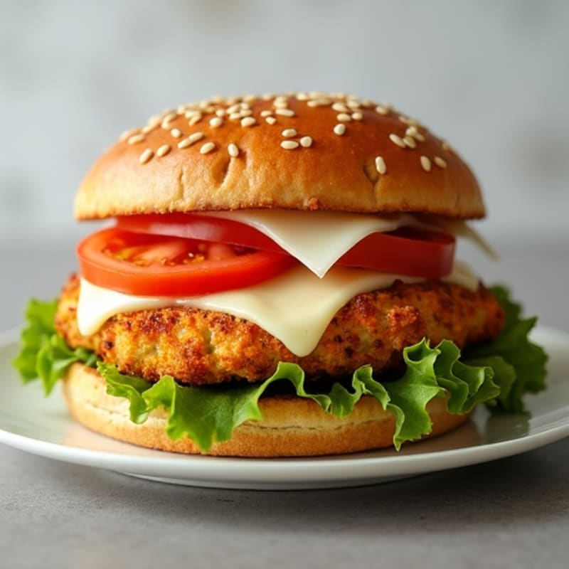 Crispy Chicken Burger with Melty Mozzarella