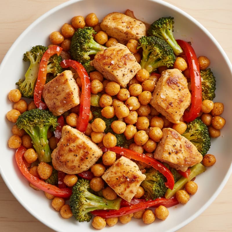 Crispy Roasted Chickpea and Veggie Bowl