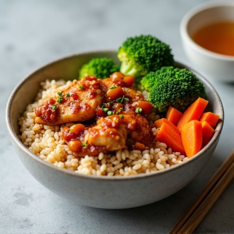 Sticky Ginger-Garlic Teriyaki Chicken Bowl