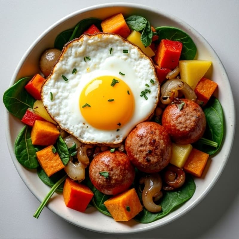 Protein-Packed Sweet Potato Hash with Eggs