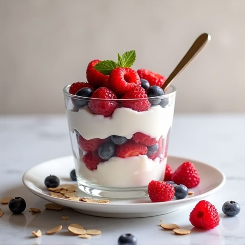 Greek Yogurt Protein Parfait with Mixed Berries