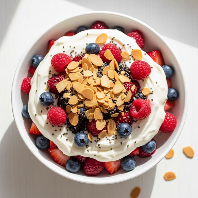 Greek Yogurt Protein Parfait with Berries