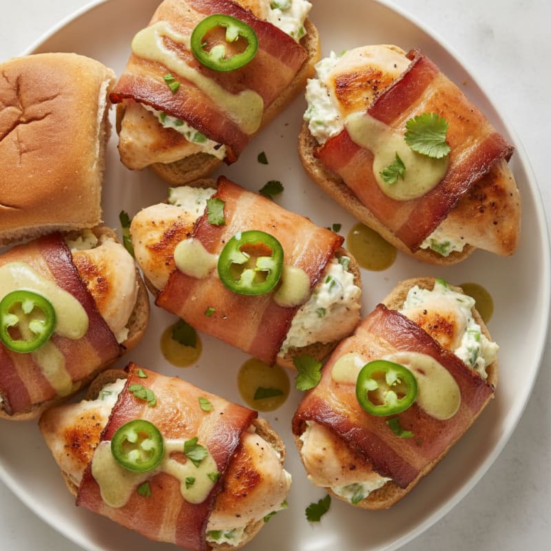 Bacon-Wrapped Jalapeño Chicken Sliders