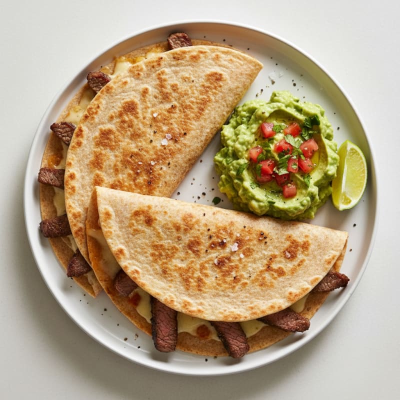 Carne Asada Quesadillas with Guacamole