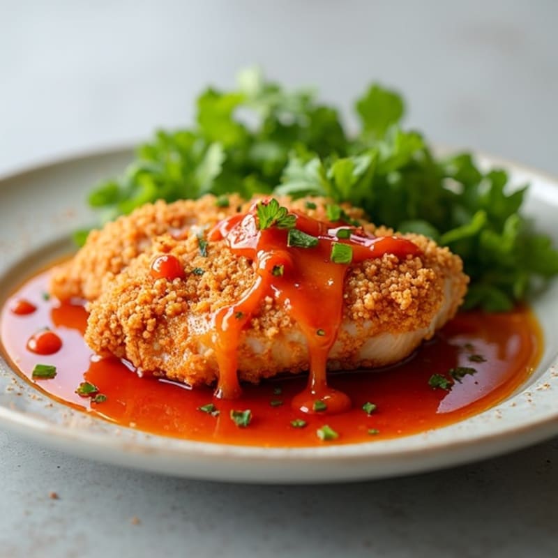 Crispy Baked Chicken with Sticky Sweet and Spicy Sauce