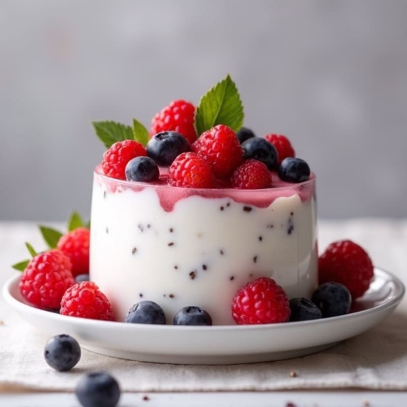 Greek Yogurt Protein Mousse with Mixed Berries