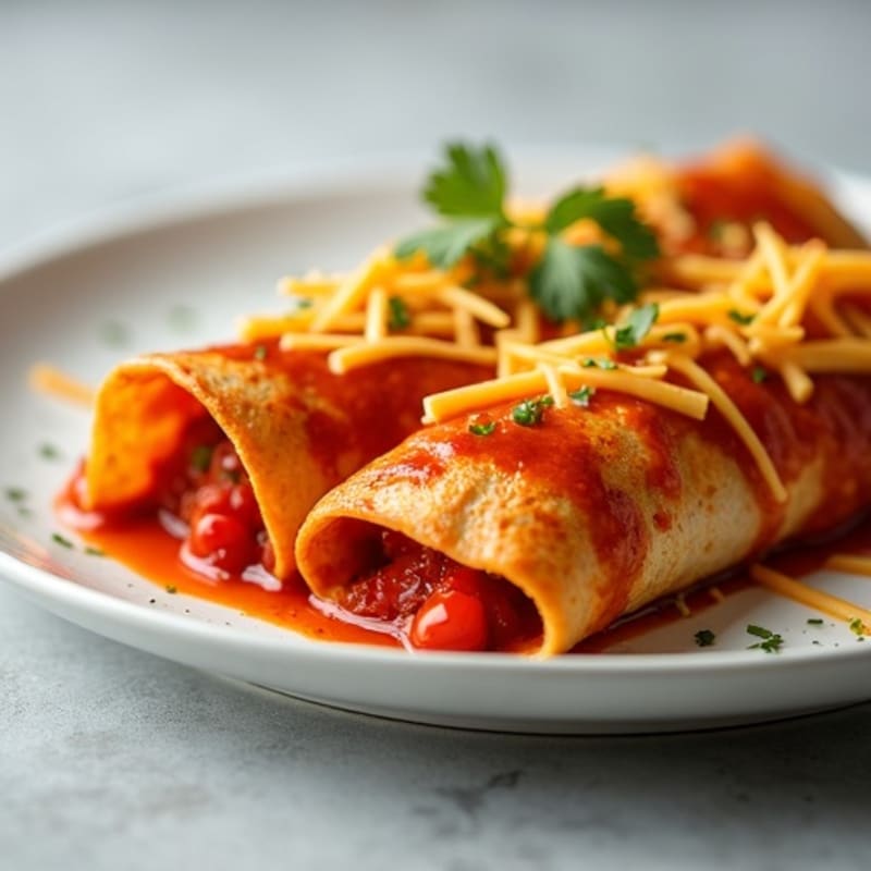 Baked Chicken Enchiladas with Zesty Red Sauce