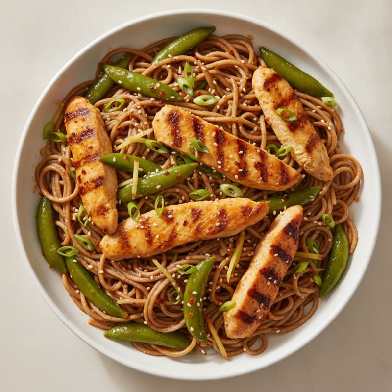 Garlic Sesame Noodles with Chicken