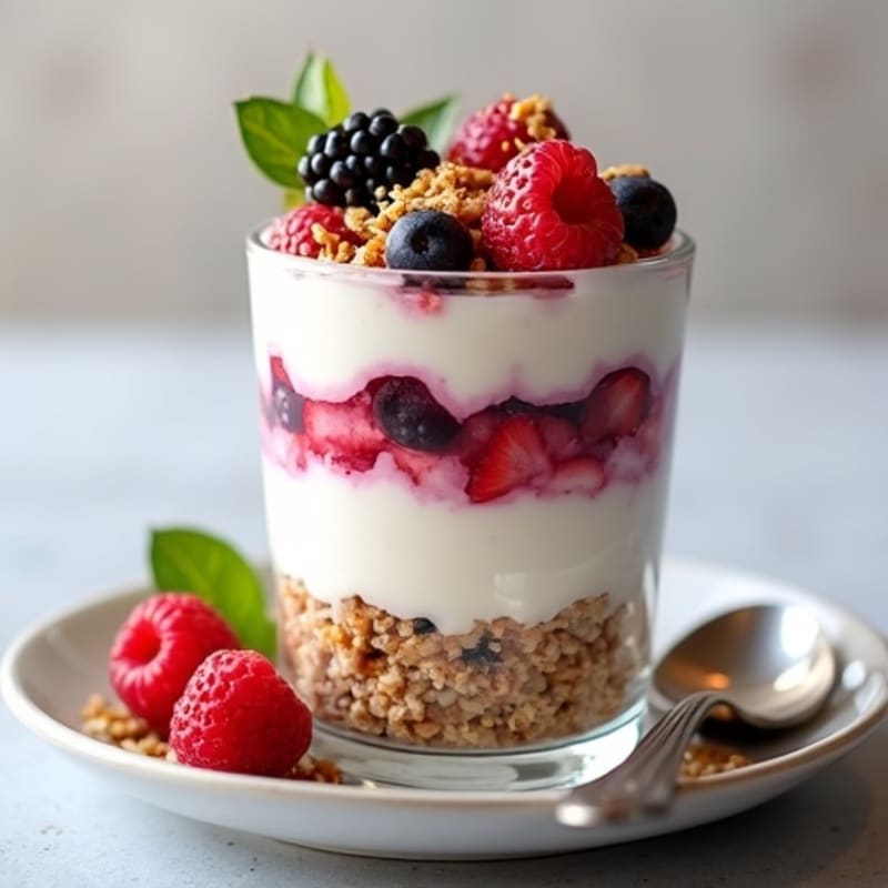 Creamy Greek Yogurt Protein Parfait with Mixed Berries