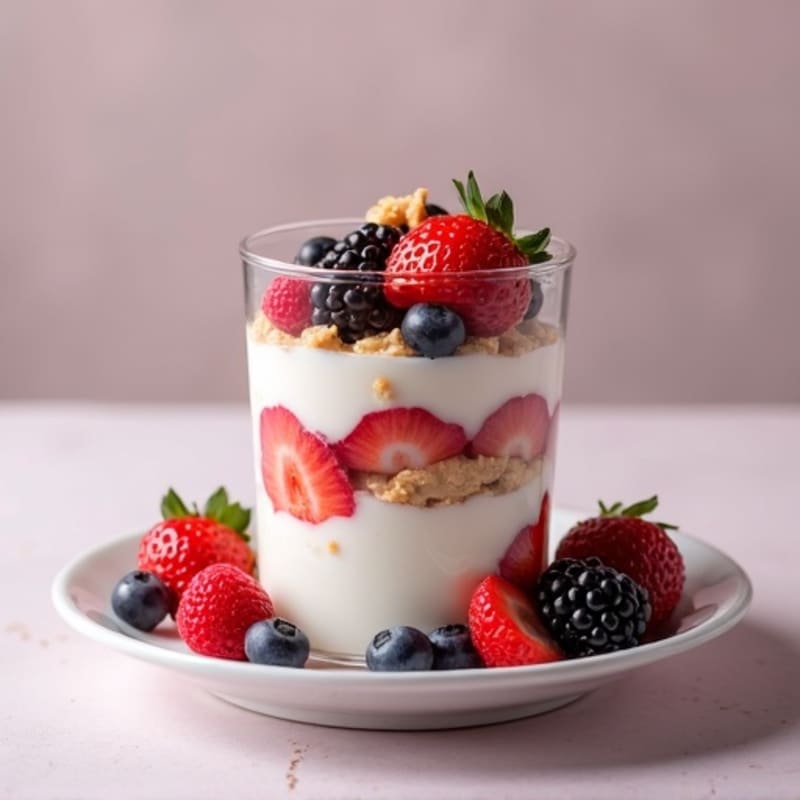 Greek Yogurt Protein Parfait with Mixed Berries