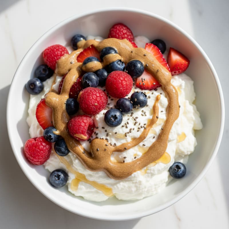Silky Greek Yogurt Protein Pudding with Berries
