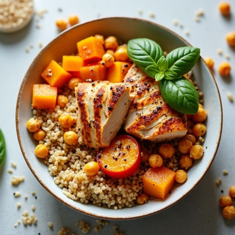 Maple-Roasted Butternut Squash Bowl with Crispy Chickpeas