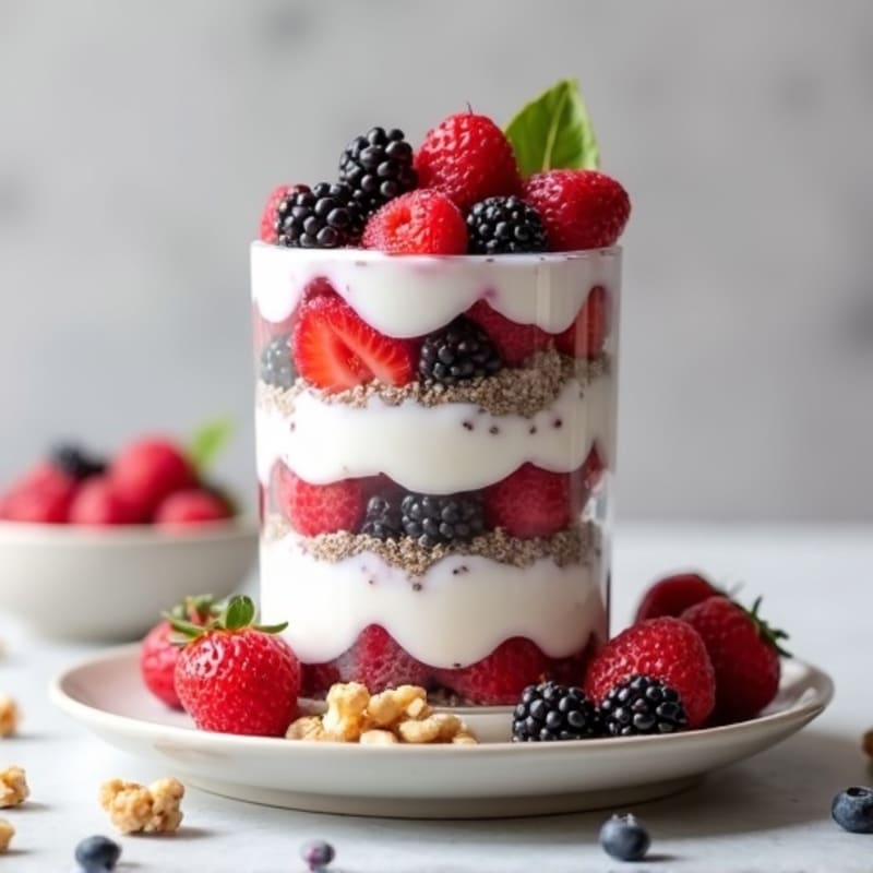 Creamy Greek Yogurt Protein Parfait with Mixed Berries