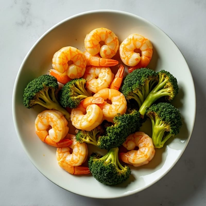 Garlic-Lemon Skillet Shrimp with Roasted Broccoli