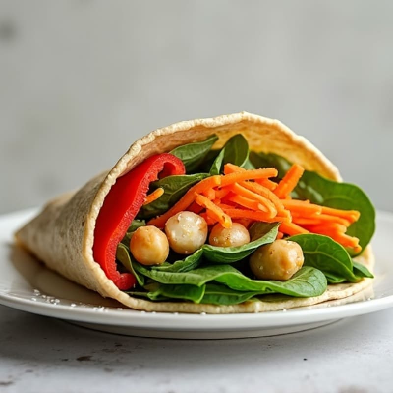 Crunchy Rainbow Veggie Wrap with Herb Cashew Spread