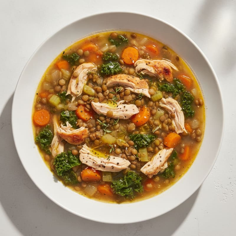 Rotisserie Chicken and Lentil Soup