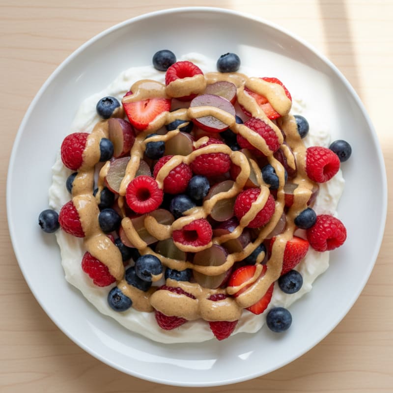 Greek Yogurt Protein Bowl with Mixed Berries and Almond Butter