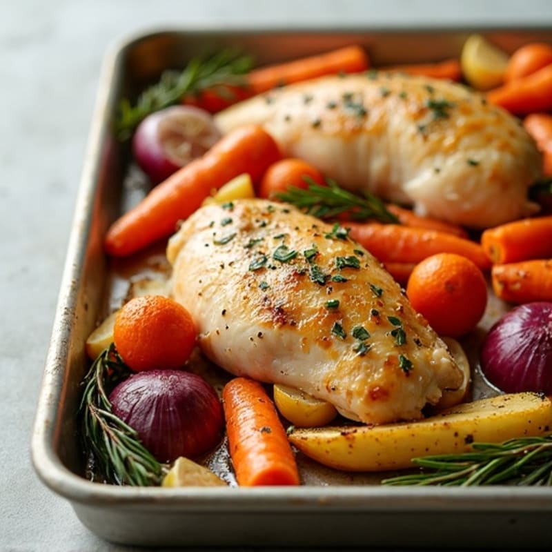 Sheet Pan Lemon Herb Chicken with Roasted Root Vegetables