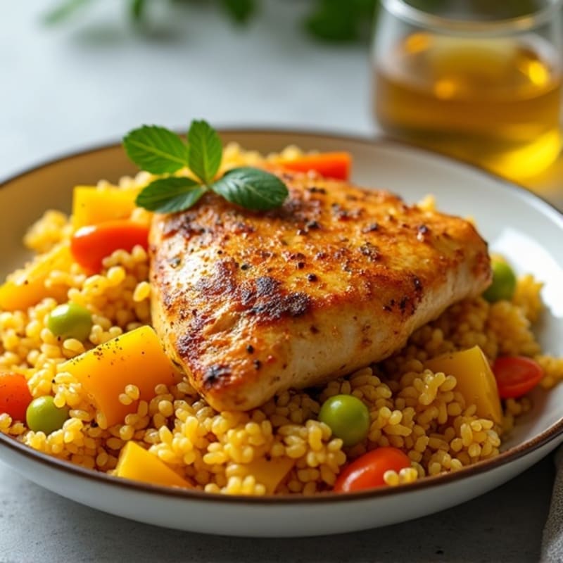 Saffron Chicken and Yellow Rice Skillet