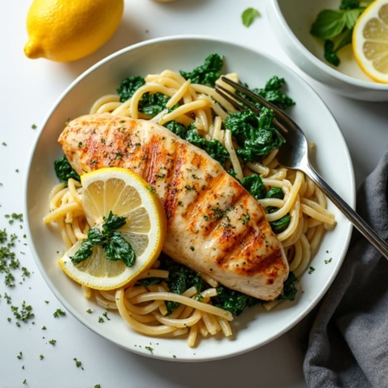 Creamy Lemon-Herb Chicken Pasta with Spinach