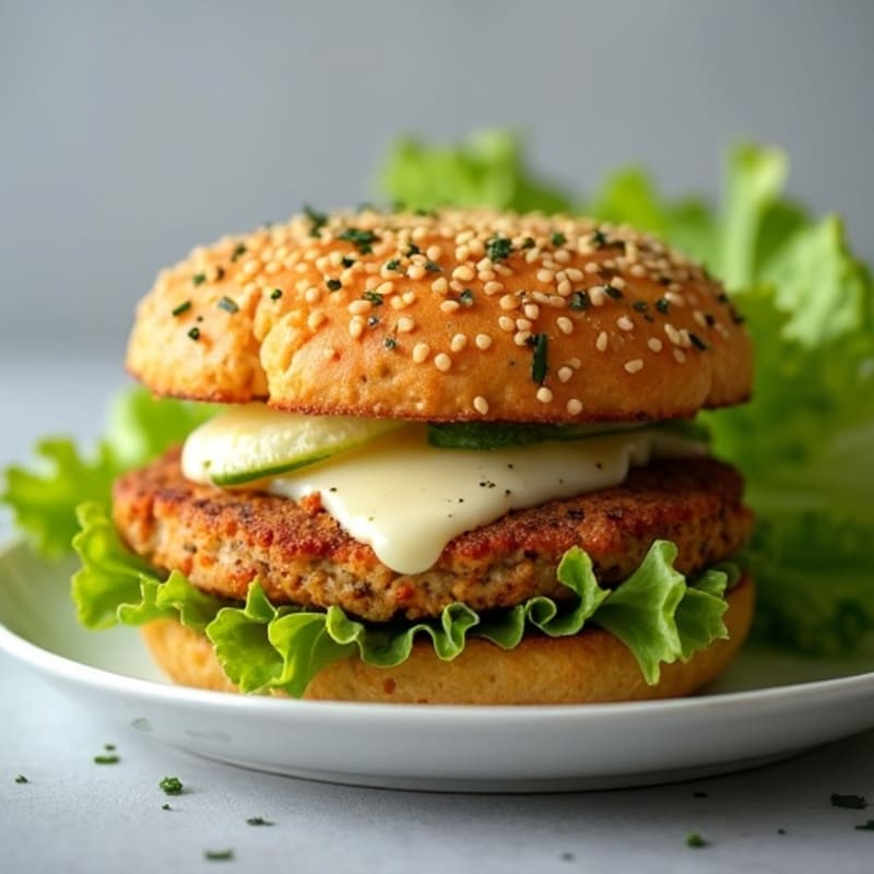 Crispy Baked Mozzarella-Stuffed Turkey Burger