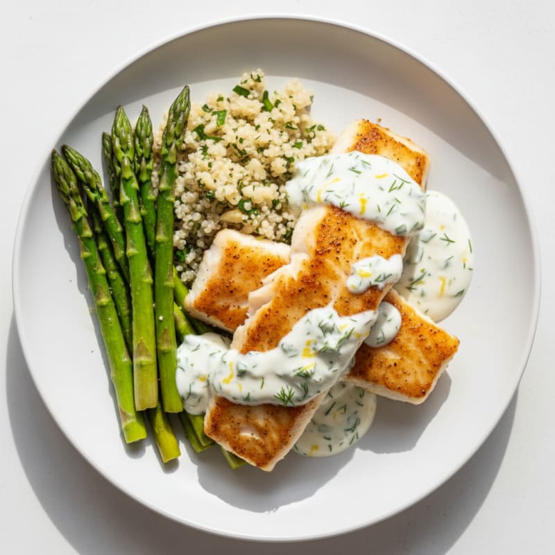 Pan-Seared Cod with Lemon-Dill Sauce