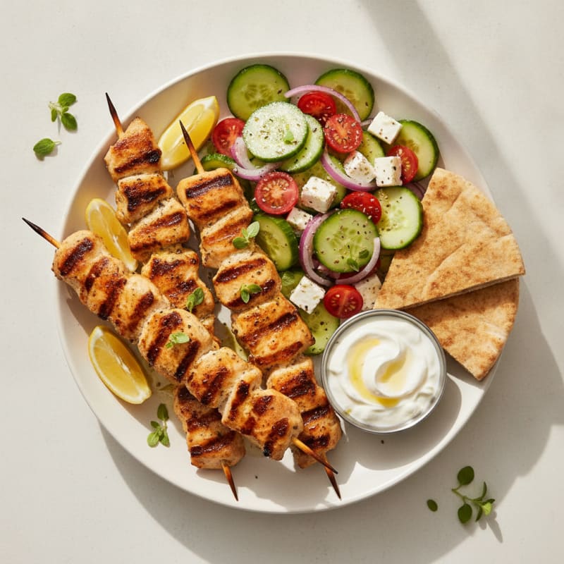 Lemon-Herb Chicken Souvlaki Skewers
